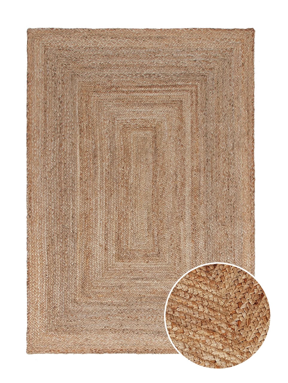 Tappeto Juta Frame - Juta Naturale - Realizzato su telaio manuale - CarpetLiving